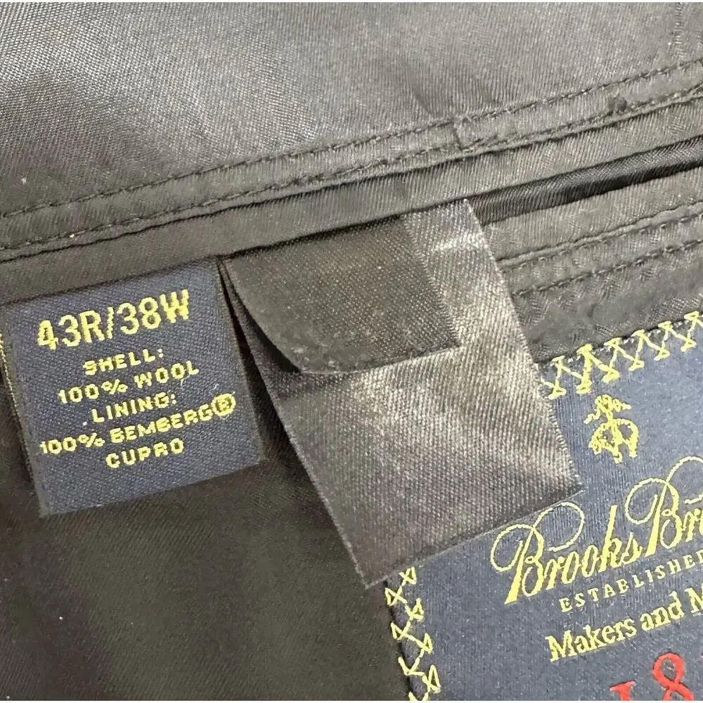 Brooks Brothers Jacket 43 R Navy SaxXon Wool Striped Madison 1818 Sport Coat USA - Picture 11 of 11
